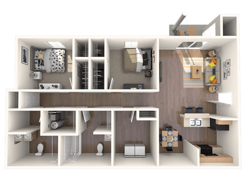 a floor plan of a 1 bedroom apartment